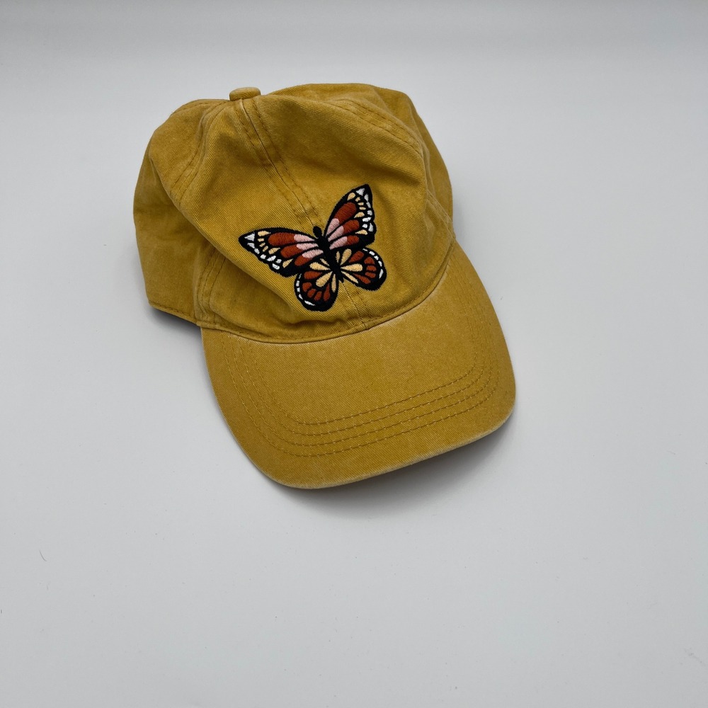 David and Young Butterfly Hat Modern Womens OSFM Mustard Yellow Boho Cottagecore